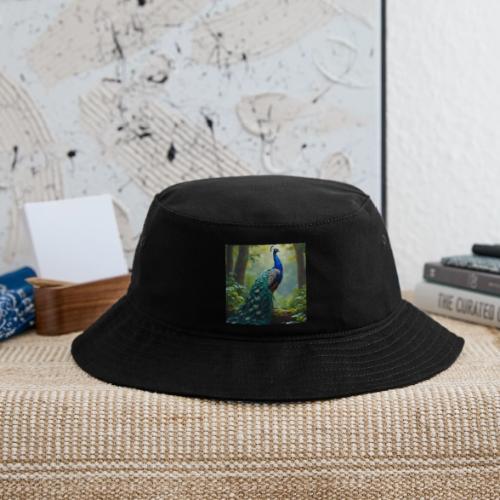 Majestic Peacock in Enchanted Forest - Bucket Hat