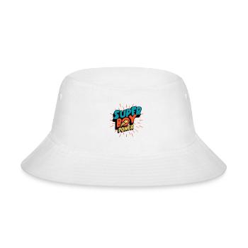 Super Boy Power Comic Style Design - Bucket Hat - white - Front