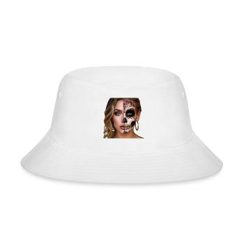 Intricate Sugar Skull Face Art - Bucket Hat - white - Front
