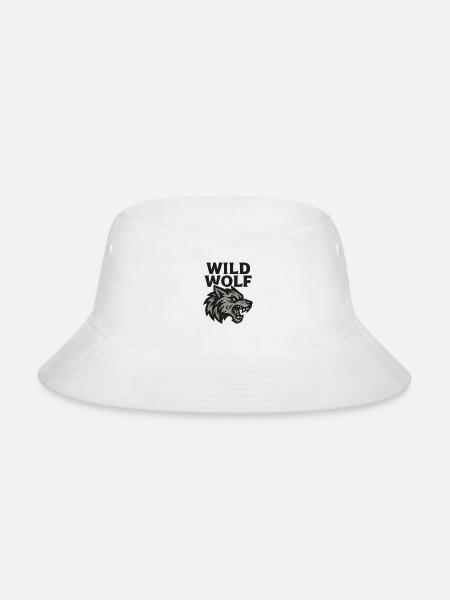 Wild Wolf Emblem - Bucket Hat - white