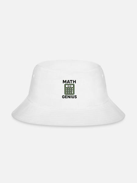 Math Genius Calculator Tee - Bucket Hat - white