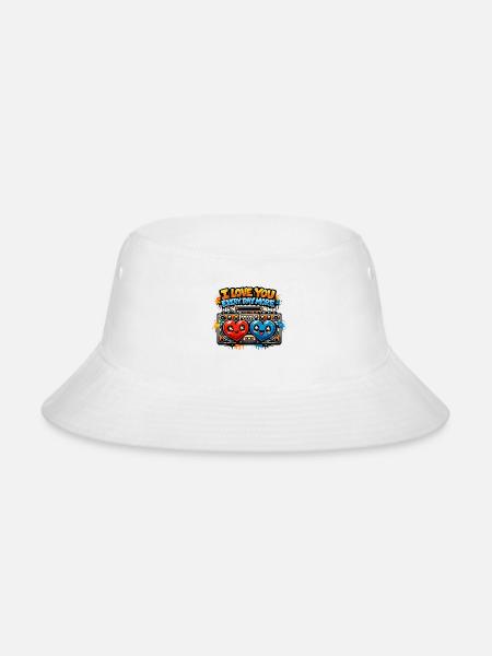 Boombox Hearts Love You Everyday - Bucket Hat - white