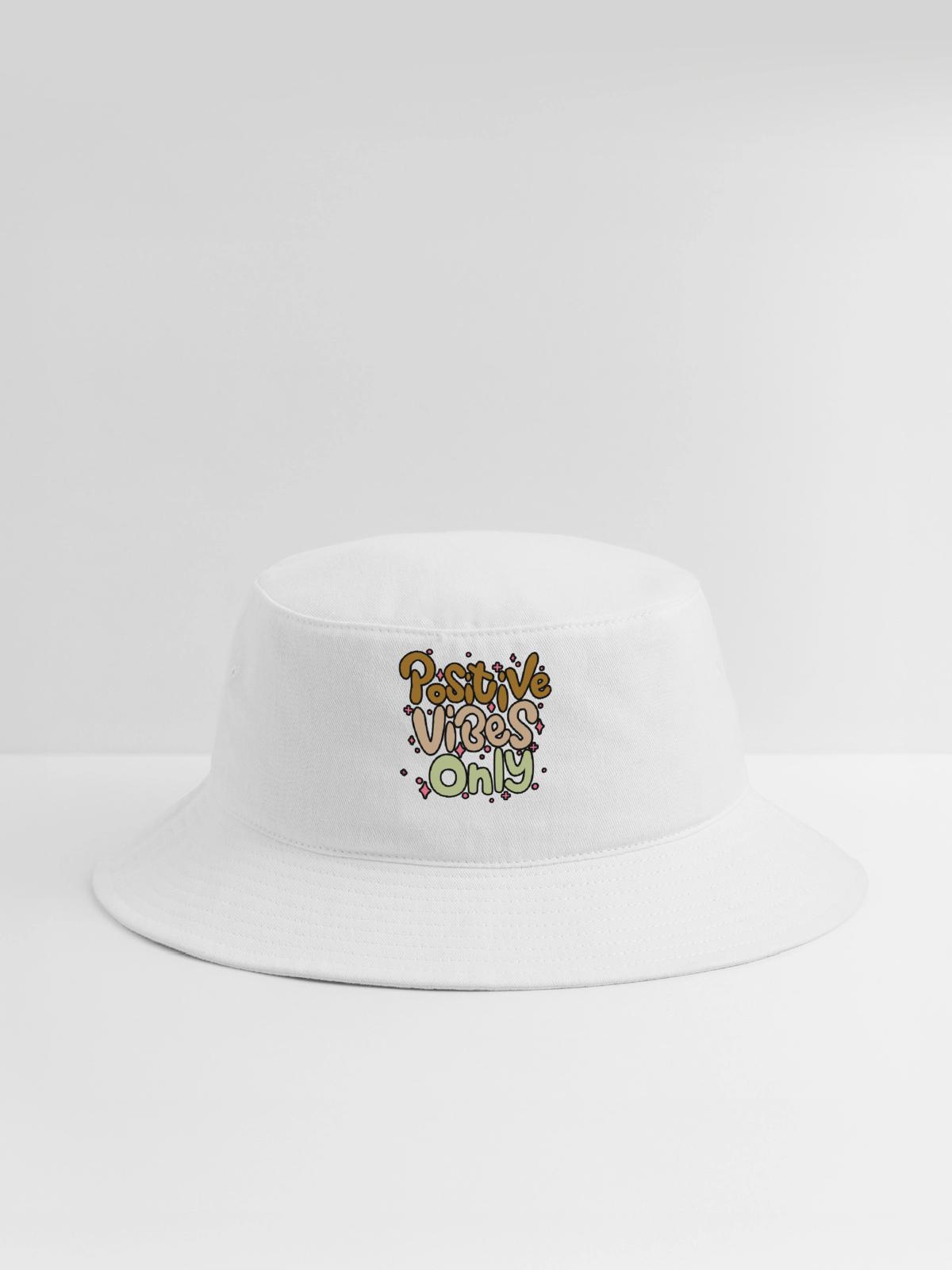Positive Vibes Only - Bucket Hat - white - Front