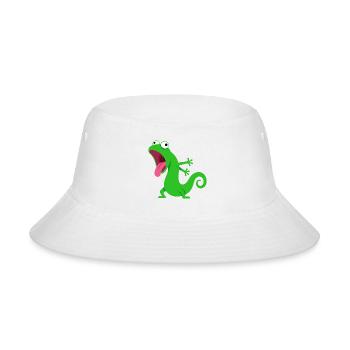 Funny Screaming Green Lizard Meme - Bucket Hat - white - Front