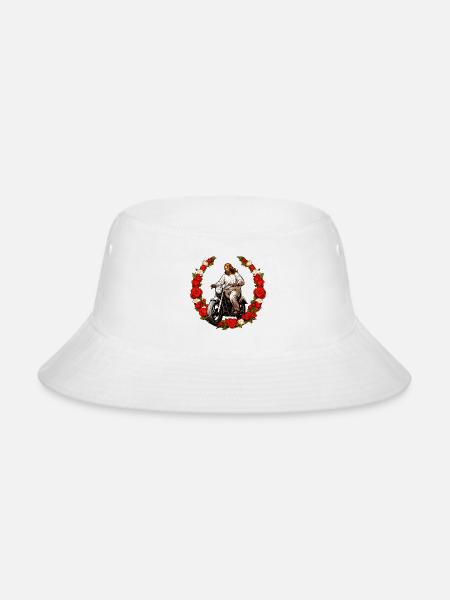 Jesus Motorcycle - Bucket Hat - white