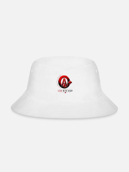 Lead with Heart Emblem - Bucket Hat - white