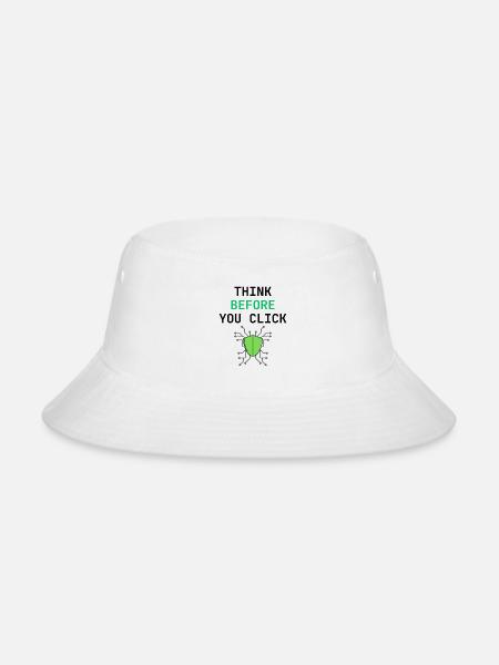Think Before You Click Cybersecurity Awareness - Bucket Hat - white