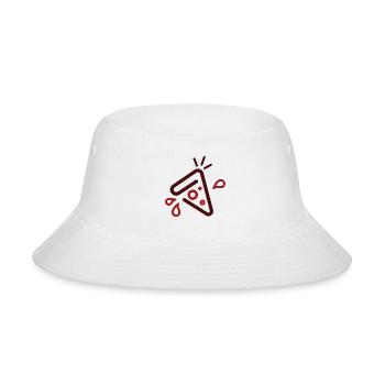Deep Red Juicy Pizza Slice - Bucket Hat - white - Front