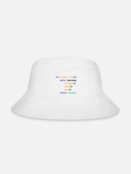 Student Life Python Code Funny Programmer - Bucket Hat - white