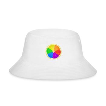 Rainbow Lemon Slice. Colorful Slice Lemon - Bucket Hat - white - Front