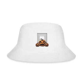 3 pumpkin face vintage halloween - Bucket Hat - white - Front