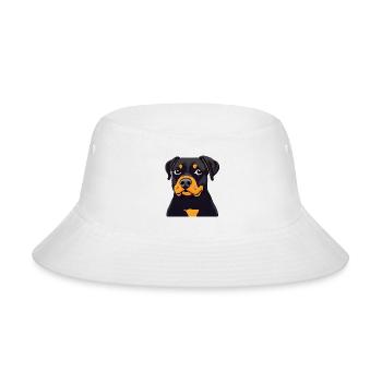 rottweiler face - Bucket Hat - white - Front