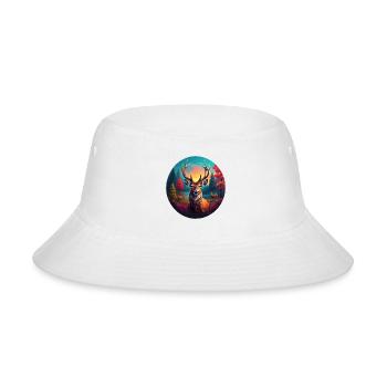 King of Deer Grazing in Meadow - Bucket Hat - white - Front