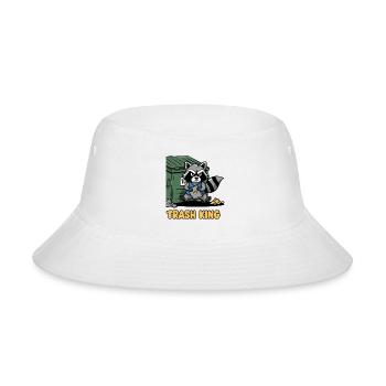 Trash King Raccoon - Funny Vintage Comic Style - Bucket Hat - white - Front