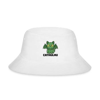 Cathulhu: Green Cute Cthulhu and Cat Mashup - Bucket Hat - white - Front
