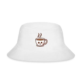 Coffee Cup Cat Face - Bucket Hat - white - Front