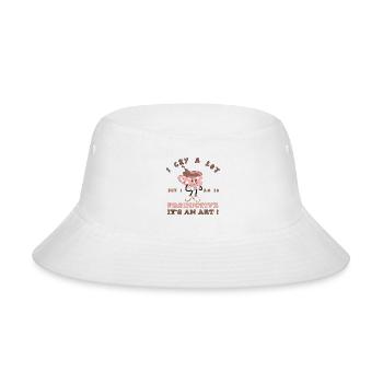 I CRY A LOT BUT I AM SO PRODUCTIVE ITS AN ART - Bucket Hat - white - Front
