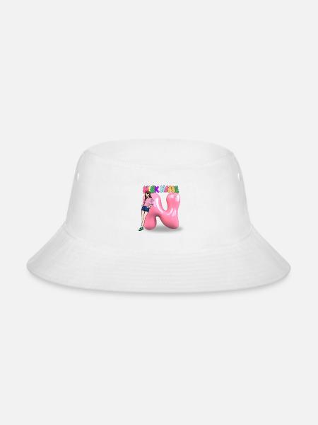 Nick Name N - Bucket Hat - white