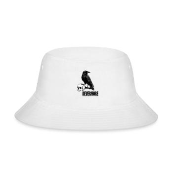 Raven and Skull Monochrome Gothic - Bucket Hat - white - Front