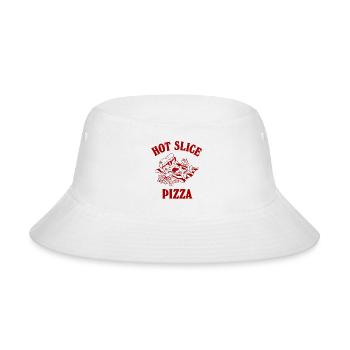 Hot Slice Pizza Logo - Bucket Hat - white - Front