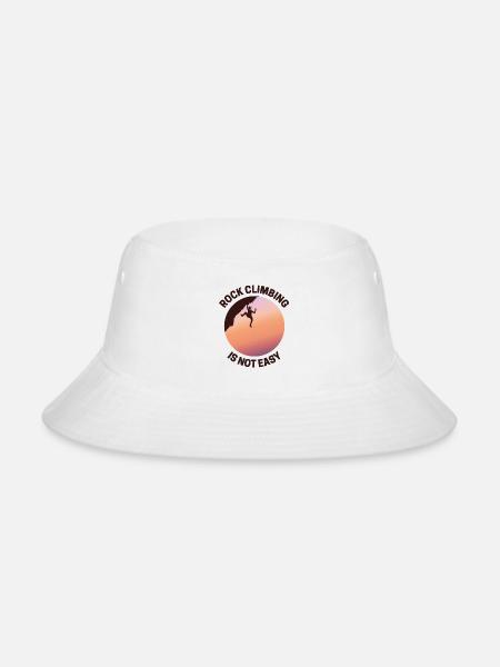 Rock Climbing Rappelling Not Easy 1 - Bucket Hat - white