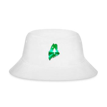 Pine tree and star 1901 flag of Maine State - Bucket Hat - white - Front