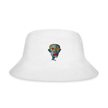 Abstract Face in Bold Colors & Lines - Bucket Hat - white - Front