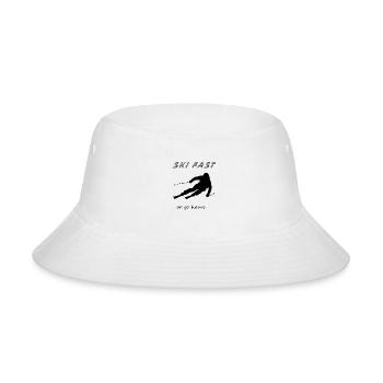 Ski Fast or Go Home - Gift for Downhill Skier - Bucket Hat - white - Front