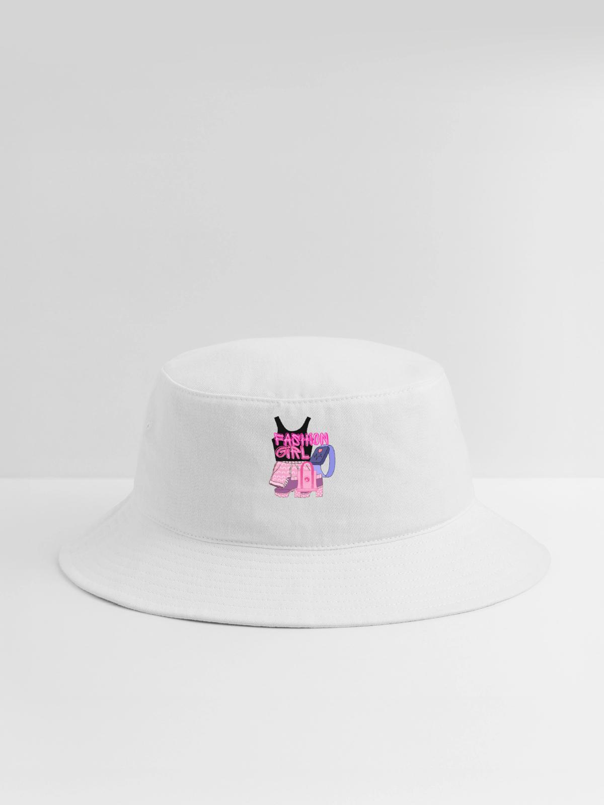 Fashion Girl:Chic and Condident - Bucket Hat - white - Front