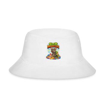 Sock Monster: Colorful Sock Collector - Bucket Hat - white - Front