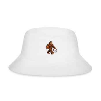 Basketball Bigfoot Sasquatch Funny Bigfoot - Bucket Hat - white - Front