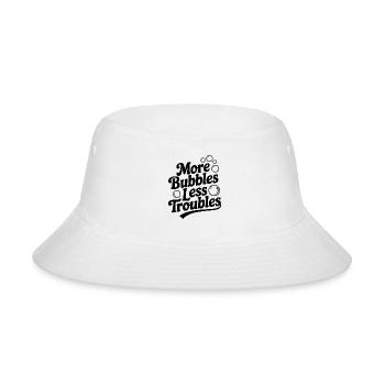 More Bubbles Less Troubles - Bucket Hat - white - Front