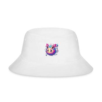 funny cute magnetic fox monster - Bucket Hat - white - Front