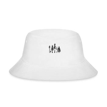 Pine Tree Hiking Black - Bucket Hat - white - Front