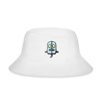 Comic Robot Head - Bucket Hat - white - Front