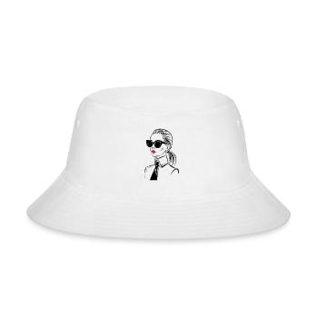 Chic Sunglasses Fashion Icon Illustration - Bucket Hat - white - Front