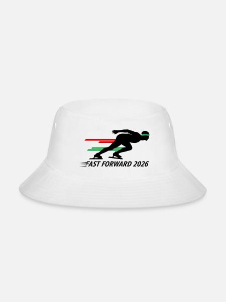 Neon Sprint Stripes Silhouette - Bucket Hat - white