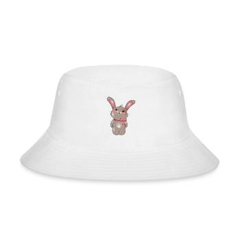 cute bunny with bow in comic style - Bucket Hat - white - Front