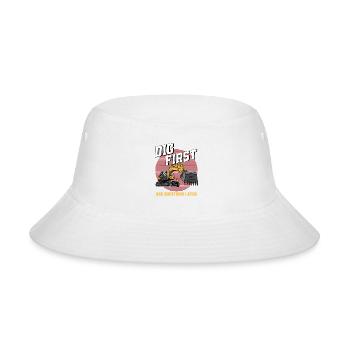 Excavator Construction Worker Operator Vintage - Bucket Hat - white - Front