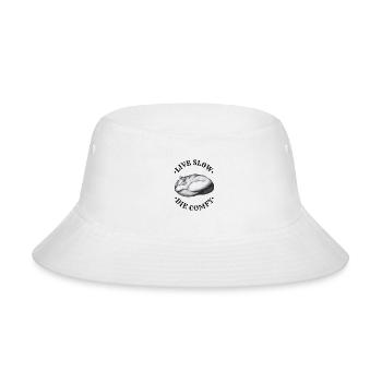 Live slow, die comfy - wolf dog canine design - Bucket Hat - white - Front