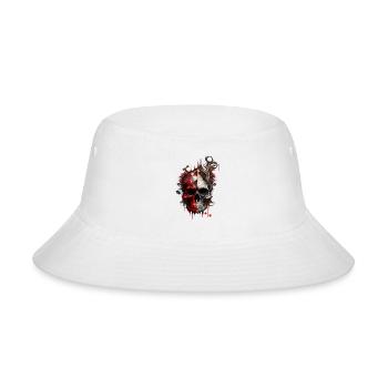 Splash multicolor skull. poker face - Bucket Hat - white - Front