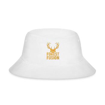 Forest Fusion Deer Embroidery Design - Bucket Hat - white - Front