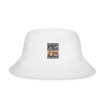 Remote Work Too Tired Cartoon - Bucket Hat - white - Front