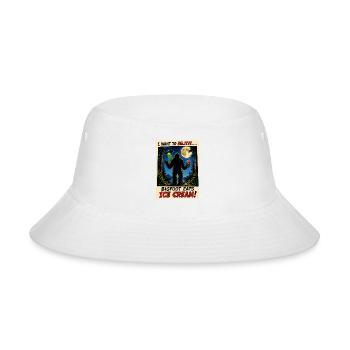 Funny Bigfoot Ice Cream UFO Shirt - Bucket Hat - white - Front