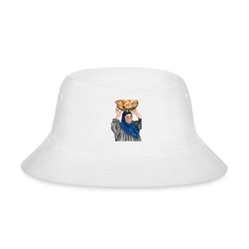 Bread Carrier in Blue Hijab - Bucket Hat - white - Front