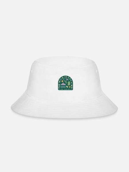 The Wild Is Calling Go Hiking - Bucket Hat - white