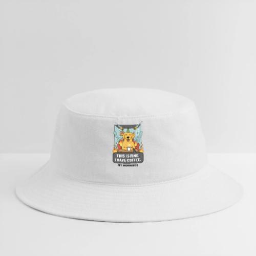 🔥 Funny Dog Meme “This Is Fine, I Have Coffee” - Bucket Hat