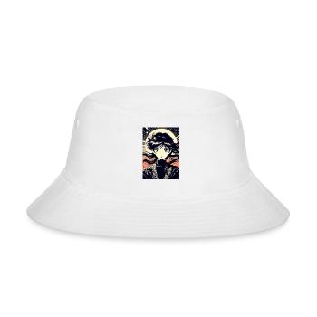 Classic Shoujo Manga Girl Retro Japanese Art - Bucket Hat - white - Front