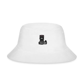 Camera DSLR Photography Lens Art T Shirt - Bucket Hat - white - Front