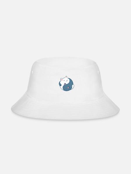 Cat Yin Yang Symbol Cat Lover Gift 1 - Bucket Hat - white